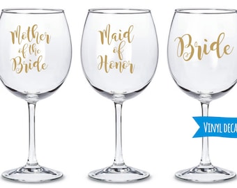 Personalized Custom Decal/ Custom name decal for Glass/ DIY Decal/ Bridal Party Decals/ Wine Champagne glasses decal/ Bachelorette party