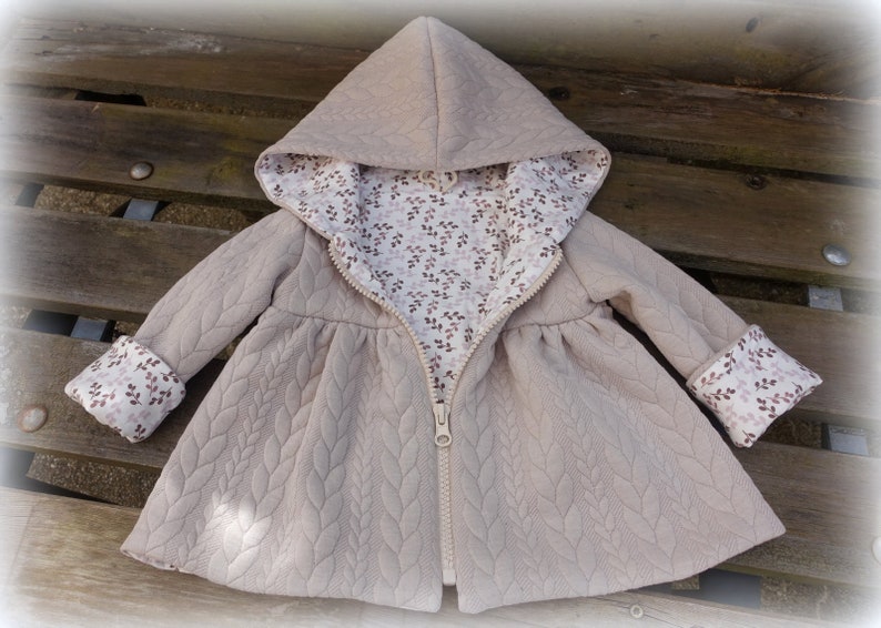 Cardigan, Jacke, Mantel, Kapuzenjacke in beige zdjęcie 9