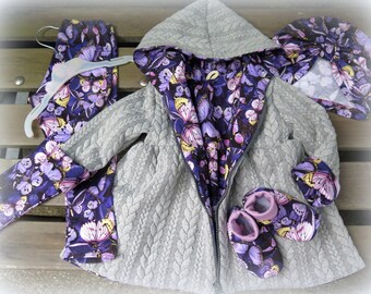 Cardigan, Jacke, Mantel, Kapuzenjacke in grau