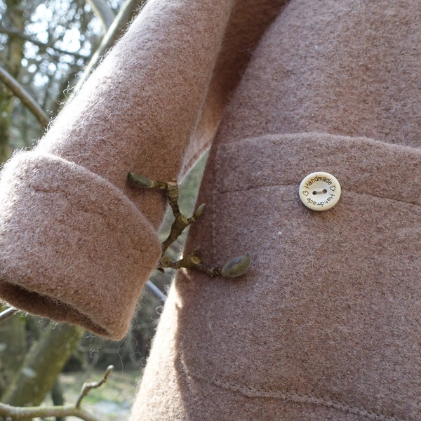 Veste en laine avec capuche doublée, veste en laine, veste enfant, manteau en laine, manteau, manteau enfant, manteau en laine