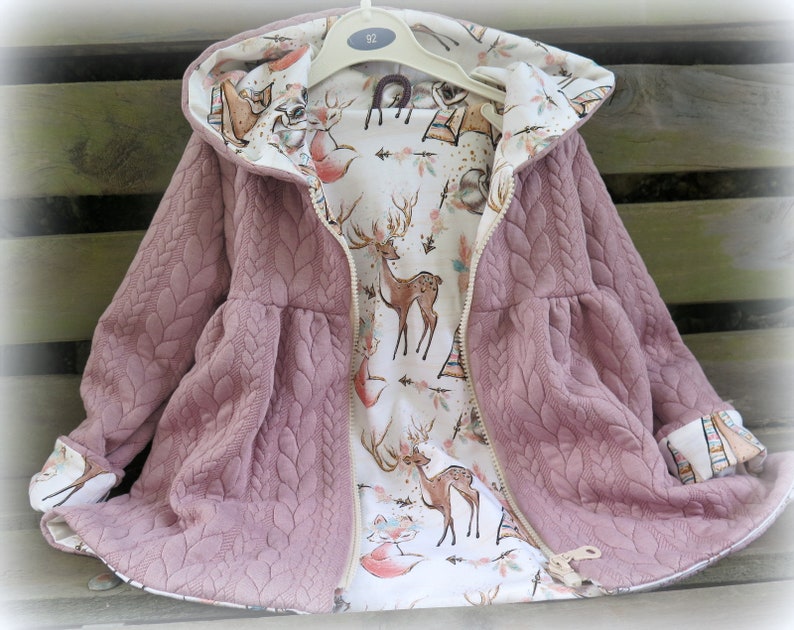 Cardigan, Jacke, Mantel, Kapuzenjacke in alt rosa Bild 4