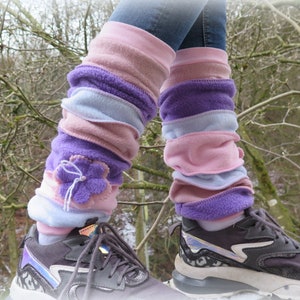 Cuffs, patchwork, made of fleece, desired color, wrist warmers,