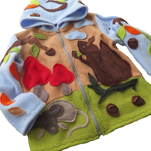 Zipped jacket forest animals, jacket, transitional jacket