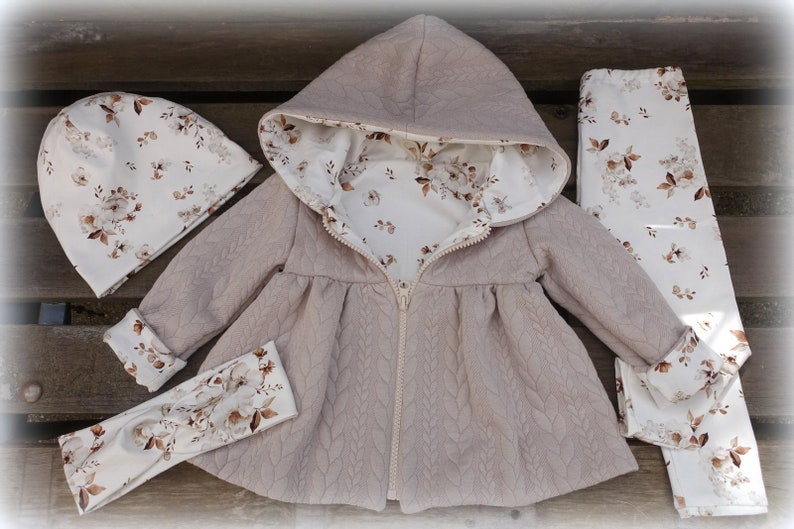 Cardigan, Jacke, Mantel, Kapuzenjacke in beige zdjęcie 2