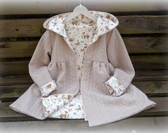 Cardigan, Jacke, Mantel, Kapuzenjacke in beige