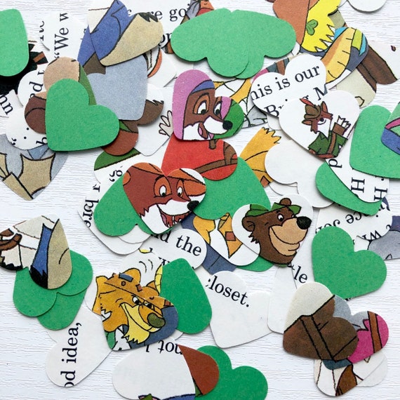 Disney Robin Hood Confetti Book Page Hearts Birthday Wedding Etsy