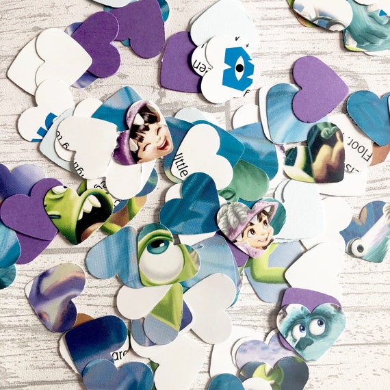 Disney Confetti Monsters Inc Paper Hearts Birthday Party Etsy