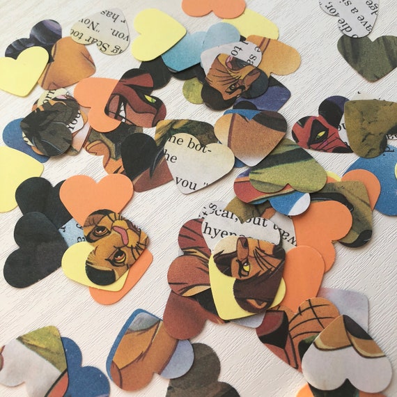 Disney Confetti Lion King Book Page Hearts Birthday Party Etsy