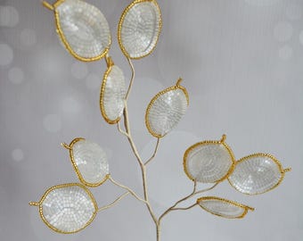 Silber Dollar Stengel, Französische Perlen Blume, Weihnachtsdekor