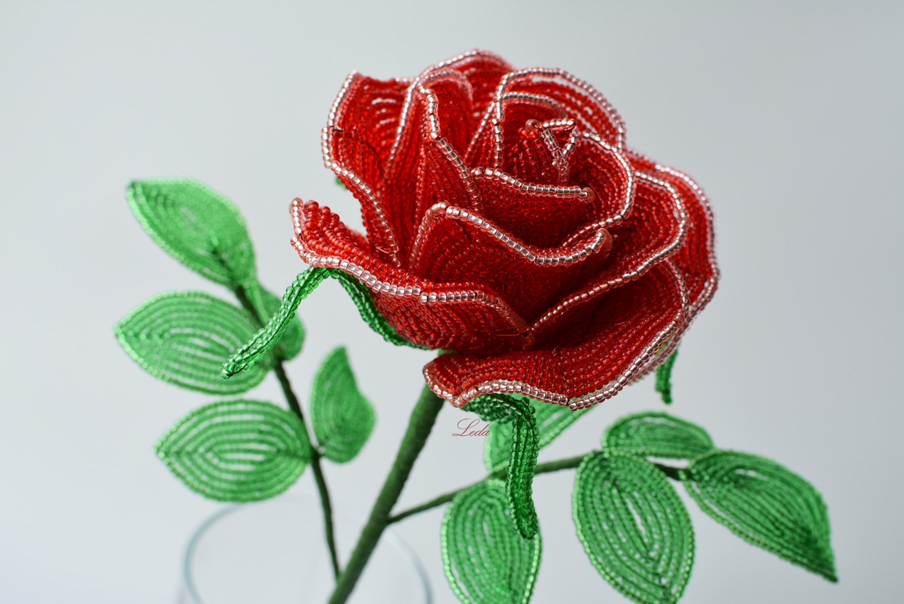 Set of 3 beaded roses french beaded flowers beaded roses Etsy