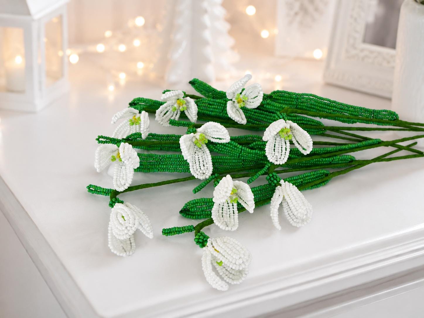 Beaded Snowdrops, French Beaded Flowers, Spring Flowers - Etsy