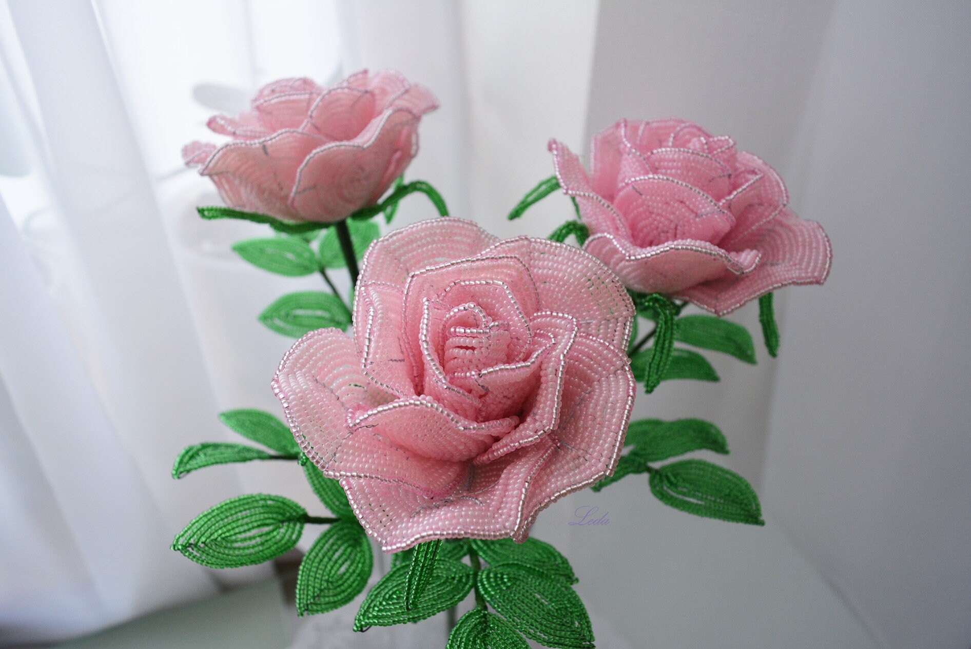 Bouquet of 3 Beaded Roses Beaded Flowers Beaded Roses Etsy