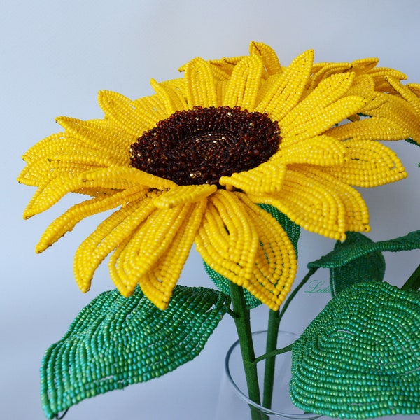 Beaded Sunflower - Etsy