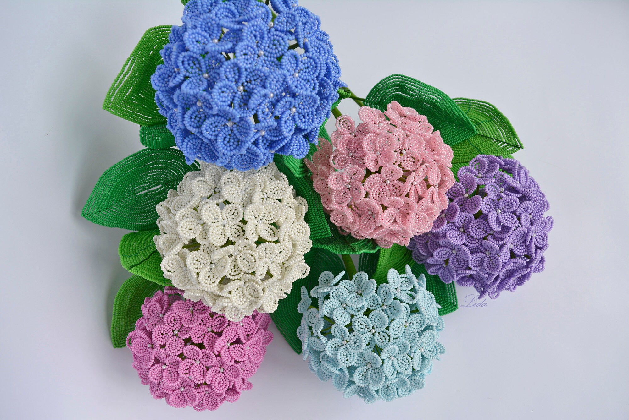 Beaded Artificial Hydrangea Hydrangea Flower of Glass Beads - Etsy