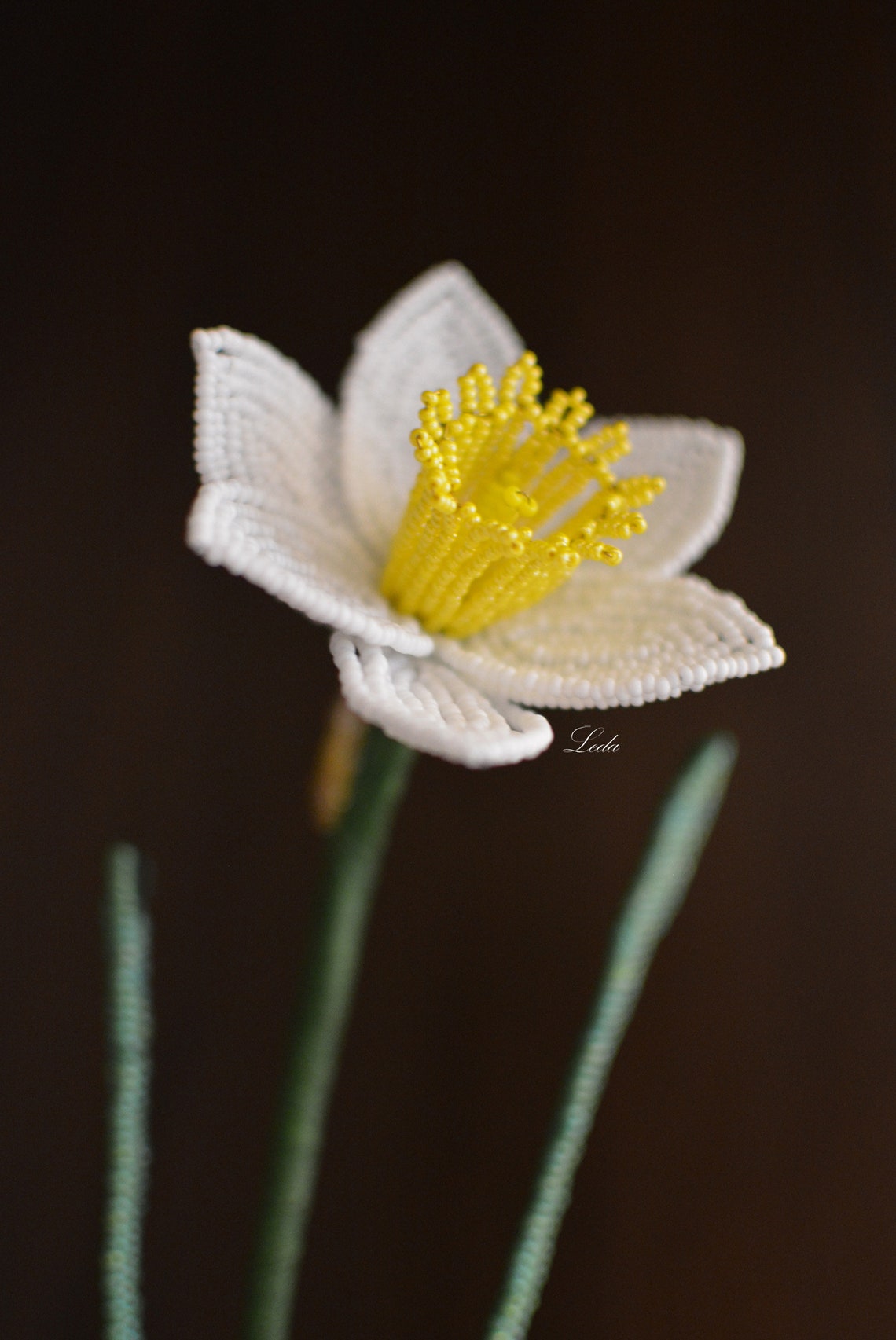 Beaded daffodils spring flowers french beaded flowers Etsy