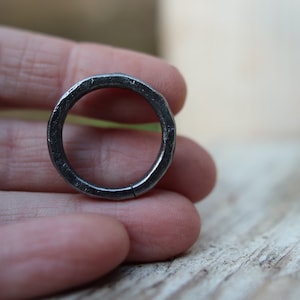 Iron ring, beaten, hand forged. Raw, rustic and organic. image 4