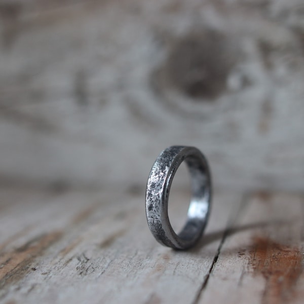 Forged iron ring. Rustic, raw and organic.