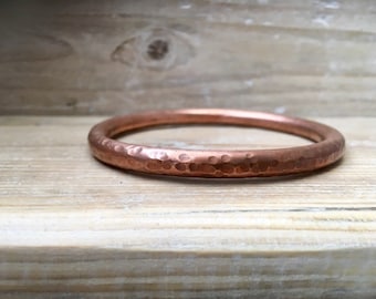 Copper bangle with hammer detail