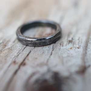 Iron ring, beaten, hand forged. Raw, rustic and organic. image 7