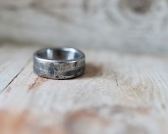 Wide iron ring. Rustic, raw and organic.