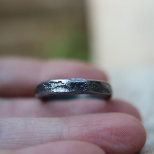 Iron ring, beaten, hand forged. Raw, rustic and organic. image 2