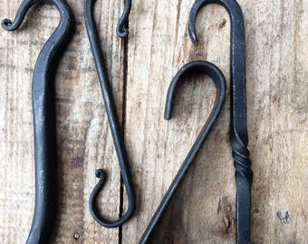 Hand forged iron hook - various designs