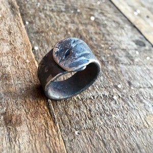 Hand forged viking style iron ring. Made to look worn and weathered. Rustic, raw and organic.