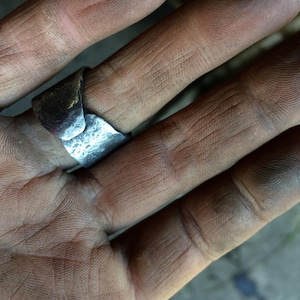 Delicate cuff ring - hand forged iron