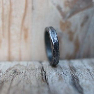 Iron ring, beaten, hand forged. Raw, rustic and organic. image 6