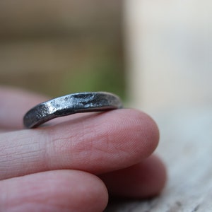 Iron ring, beaten, hand forged. Raw, rustic and organic. image 8