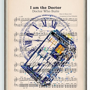 Poster musicale di Doctor Who Io sono il poster con citazione del Dottore Dr. Who Suite Partitura musicale Stampabile Download digitale istantaneo