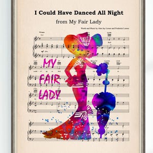 Poster di My Fair Lady, poster del musical "Avrei potuto ballare tutta la notte", stampa artistica di High School Musical, download digitale istantaneo