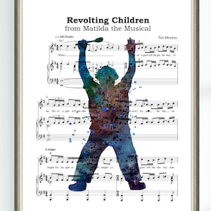 Bruce Matilda Musical Poster Revolting Children Musical Sheet High School Musical Home Decor Art Print Instant Digital Download