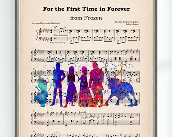 Frozen Musical Poster For The First Time In Forever Music Sheet High School Musical Art Print Nursery Instant Digital Download