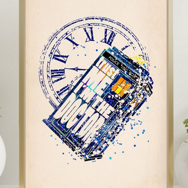 Vertrauen Sie mir, ich bin ein Doktor Doctor Who Zitat Poster Tardis Druck Wand Dekor Aquarell Sofortiger digitaler Download