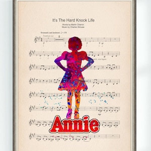 Annie Musical Original Poster High School Partituras Escuela Musical Arte Impresión Home Art Wall Decor 82