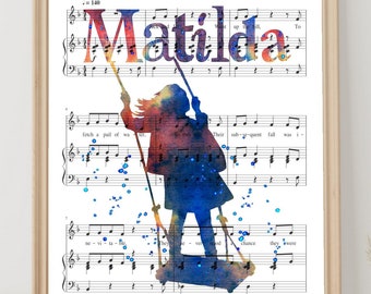 Matilda Musical Home Poster High School Musical Art  Print Nursery Instant Digital Download