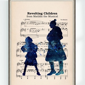 Matilda Musical Poster Trunchbull Revolting Children Musical Sheet High School Musical Art Printable Instant Digital Download