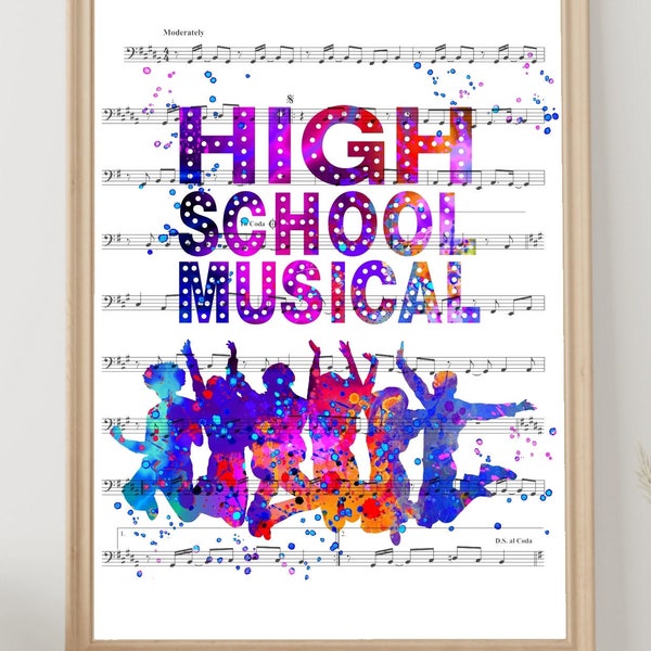 High School Musical Original Poster High School Art Print Nursery Instant Digital Download