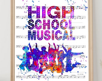 High School Musical Original Poster High School Art Print Nursery Instant Digital Download