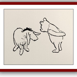 Winnie the Pooh And Eeyore Print Vintage Poster Wanddekor Druck 73