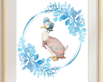 Jemima Puddle Duck Peter Rabbit Beatrix Potter Poster Nursery