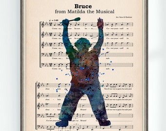Matilda Musical Poster Bruce Musical Sheet High School Musical Home Decor Art Print Nursery Instant Digital Download