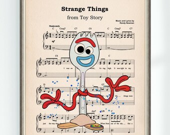 Toy Story Poster Strange Things Music Sheet High School Musical Art Print Nursery Instant Digital Download