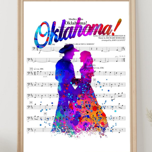 Oklahoma Musical Original Poster High School Art Print Nursery Instant Digital Download