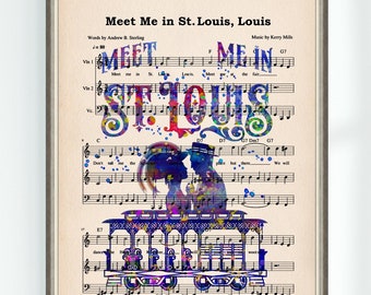 Meet Me in St. Louis Musical Poster Meet Me in St. Louis, Louis Music Sheet High School Musical Art Print Nursery Instant Digital Download