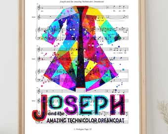 Joseph and the Amazing Technicolor Dreamcoat Musical Home Poster High School Musical Art Print Instant Digital Download