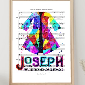 Joseph and the Amazing Technicolor Dreamcoat Musical Home Poster High School Musical Art Print Instant Digital Download