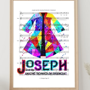Joseph e o incrível pôster musical Technicolor Dreamcoat Home Impressão artística de High School Musical Download digital instantâneo