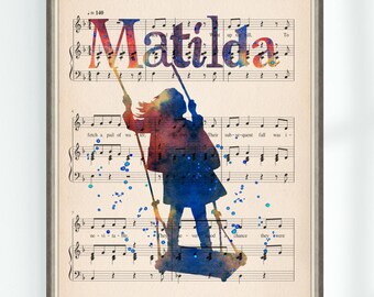 Matilda Poster Matilda Musical Music Sheet High School Musical Art Print Home Art Wall Decor 7